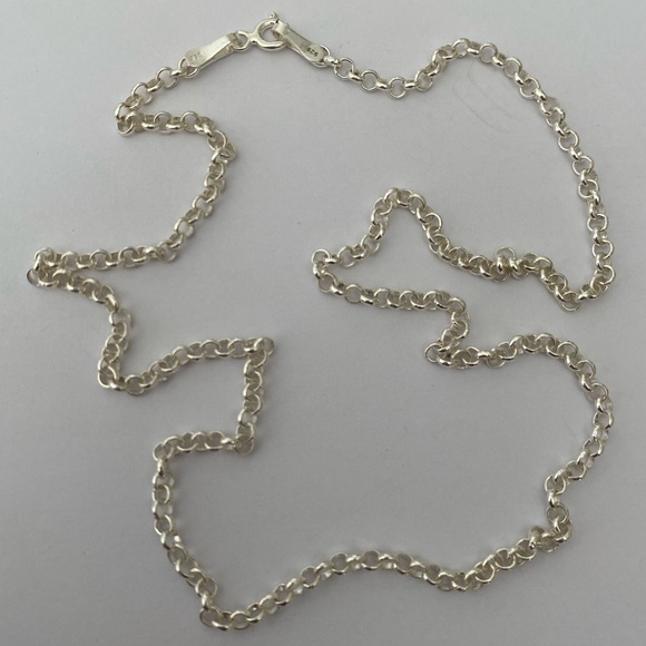 Unisex link chain necklace 2mm 18” 925 silver - Picture 3 of 6